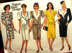 1698 VOGUE FIT STRAIGHT YOKE  SLEEVES OR NOT  DOUBLE BREASTED DRESS PATTERN 8-12